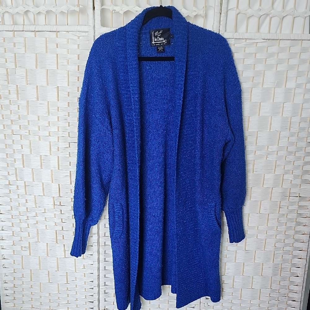 Monto Par le Chois- Vintage Royal Blue Cardigan Sweater